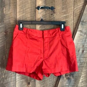 Bright red shorts